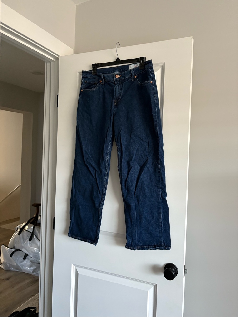 GAP Navy Low Rise Straight-Leg Jeans